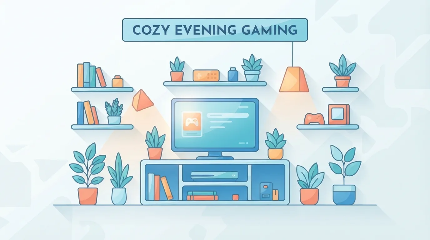 Человек на диване читает страницу игры на Steam Deck