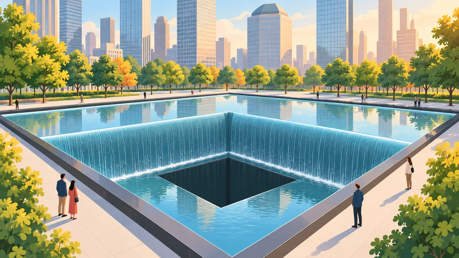 สระน้ำอนุสรณ์ที่ National 9/11 Memorial