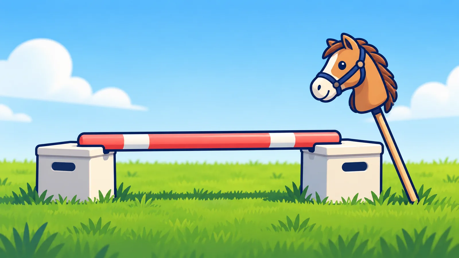 สิ่งกีดขวางต่ำสำหรับฝึกกระโดดด้วย Hobby Horse
