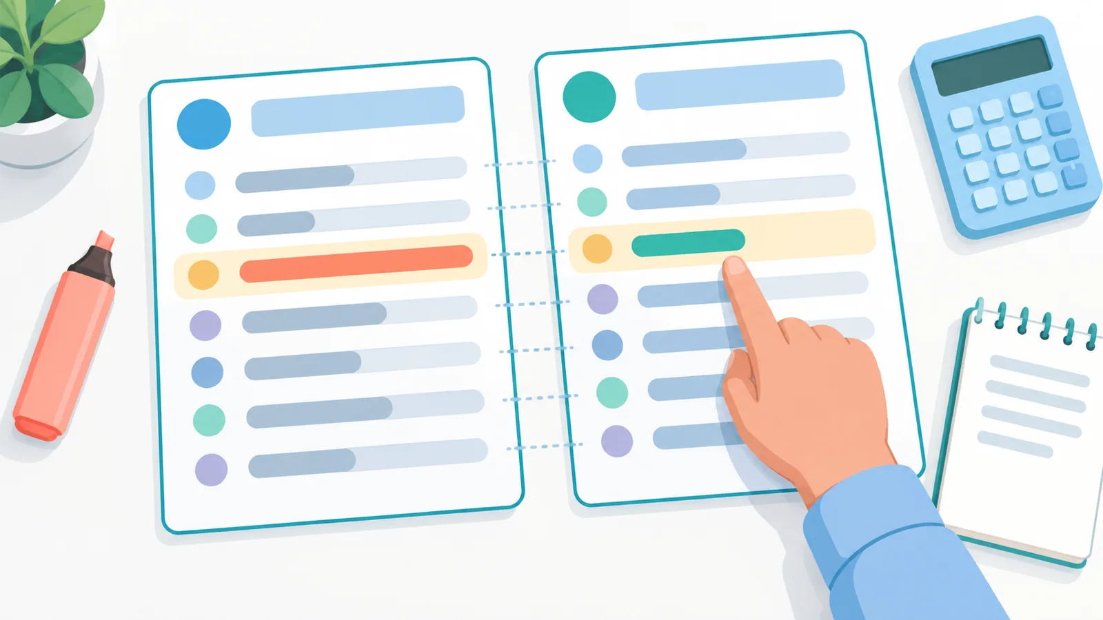 การเปรียบเทียบข้อเสนอสินเชื่อสองรายการ