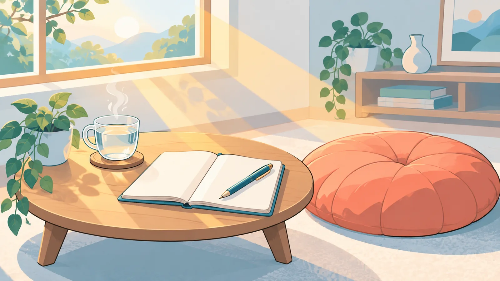 สมุดบันทึกสั้นๆ ข้างเบาะนั่งสมาธิ