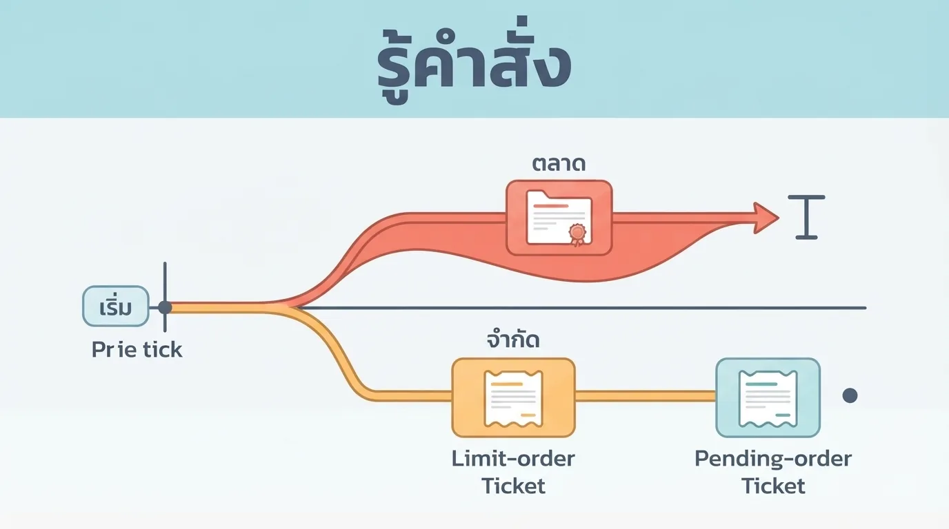 เมื่อถึงจุดกระตุ้น คำสั่งหยุดเปลี่ยนเป็นราคาตลาด ส่วนคำสั่งหยุดแบบจำกัดราคาอาจค้างหากราคาไม่เข้าเงื่อนไข