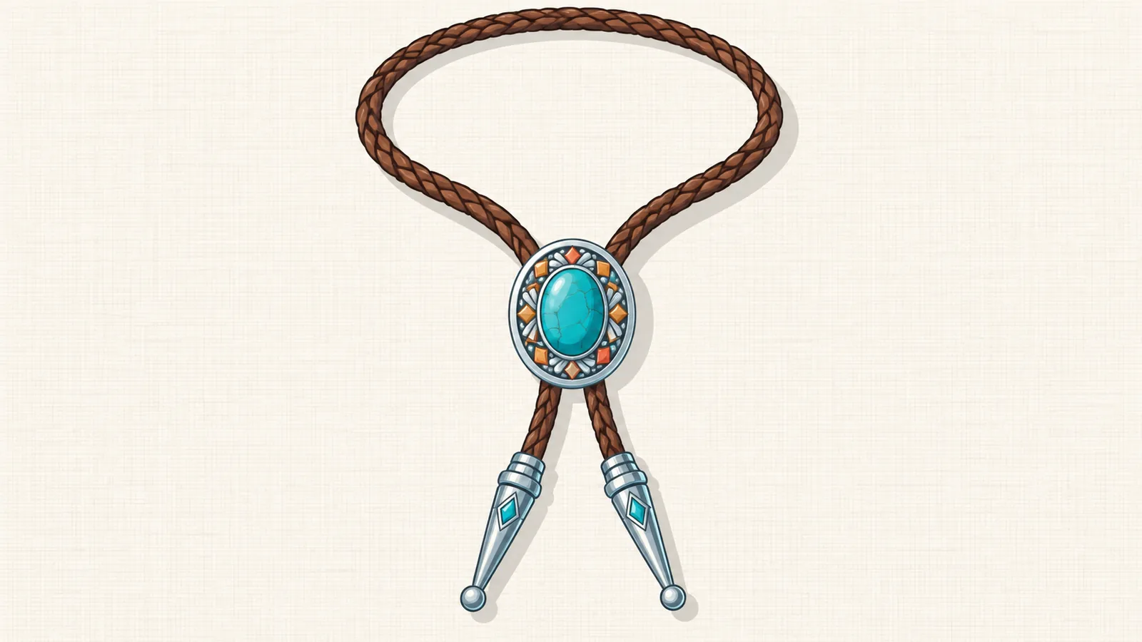 Bolo tie’ın kordon, slayt ve metal uç parçaları