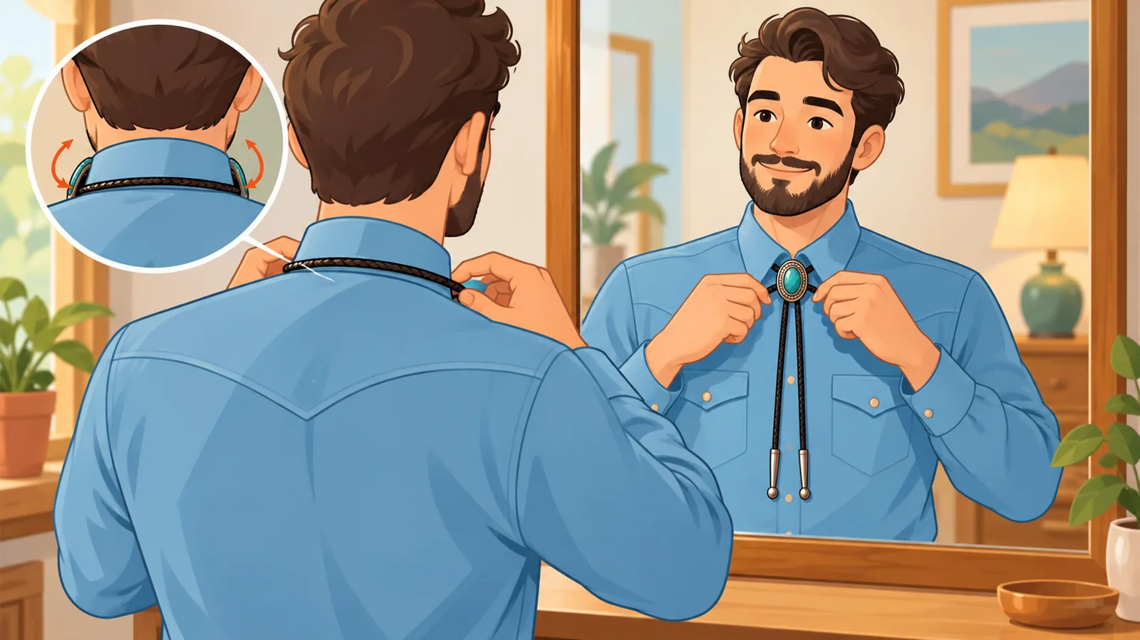 Aynada bolo tie takan adam