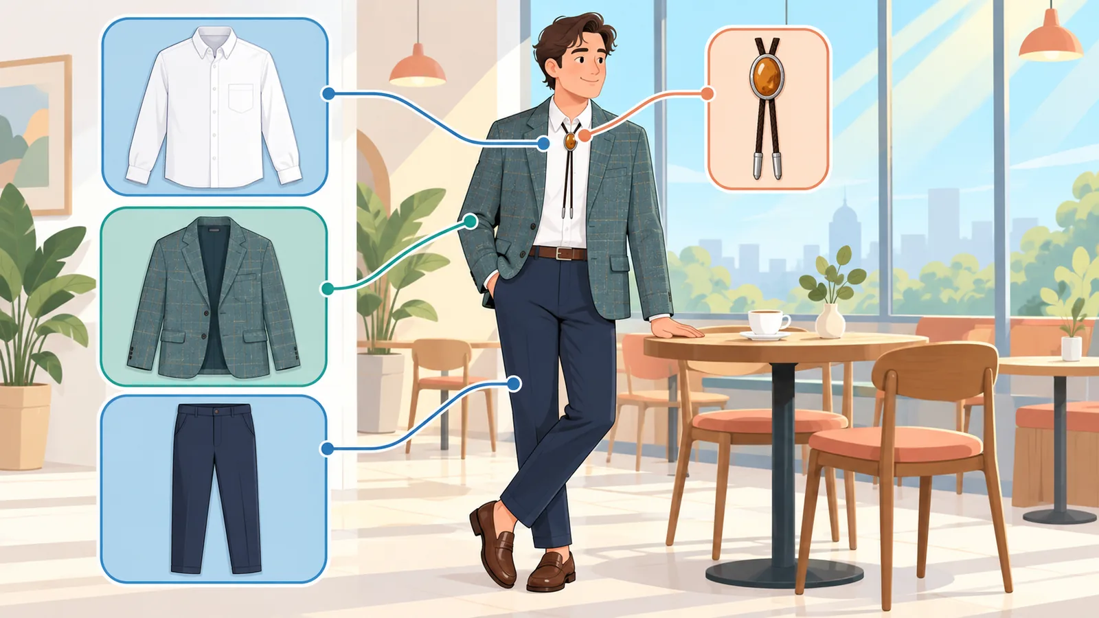 Oxford gömlek ve tweed ceketle akıllı günlük kombin