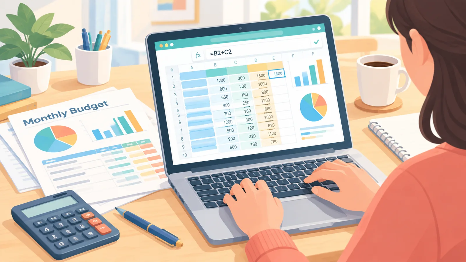 Excel girdi hücreleri ve hesap makinesi