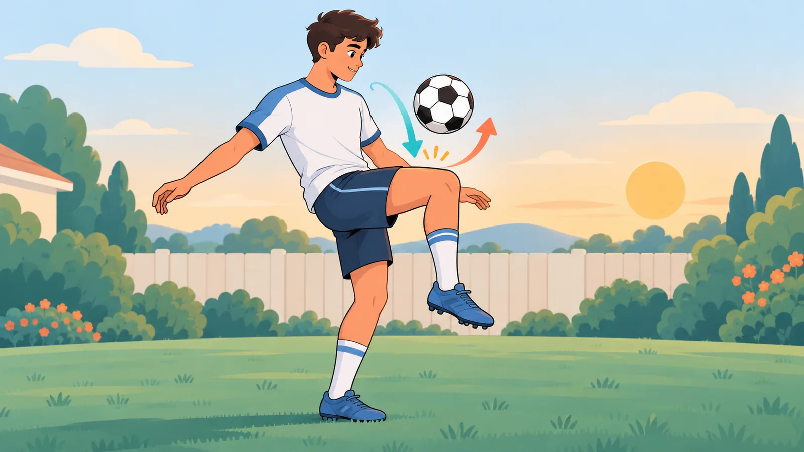 Bahçede uyluk ile sektirme