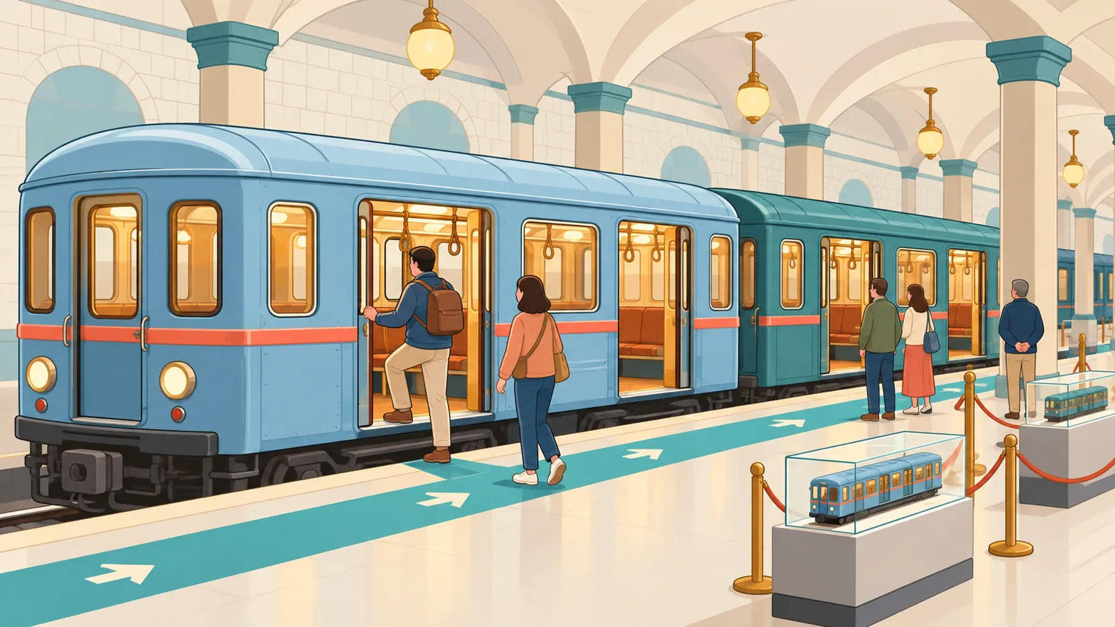 Старовинні вагони метро в музеї транспорту