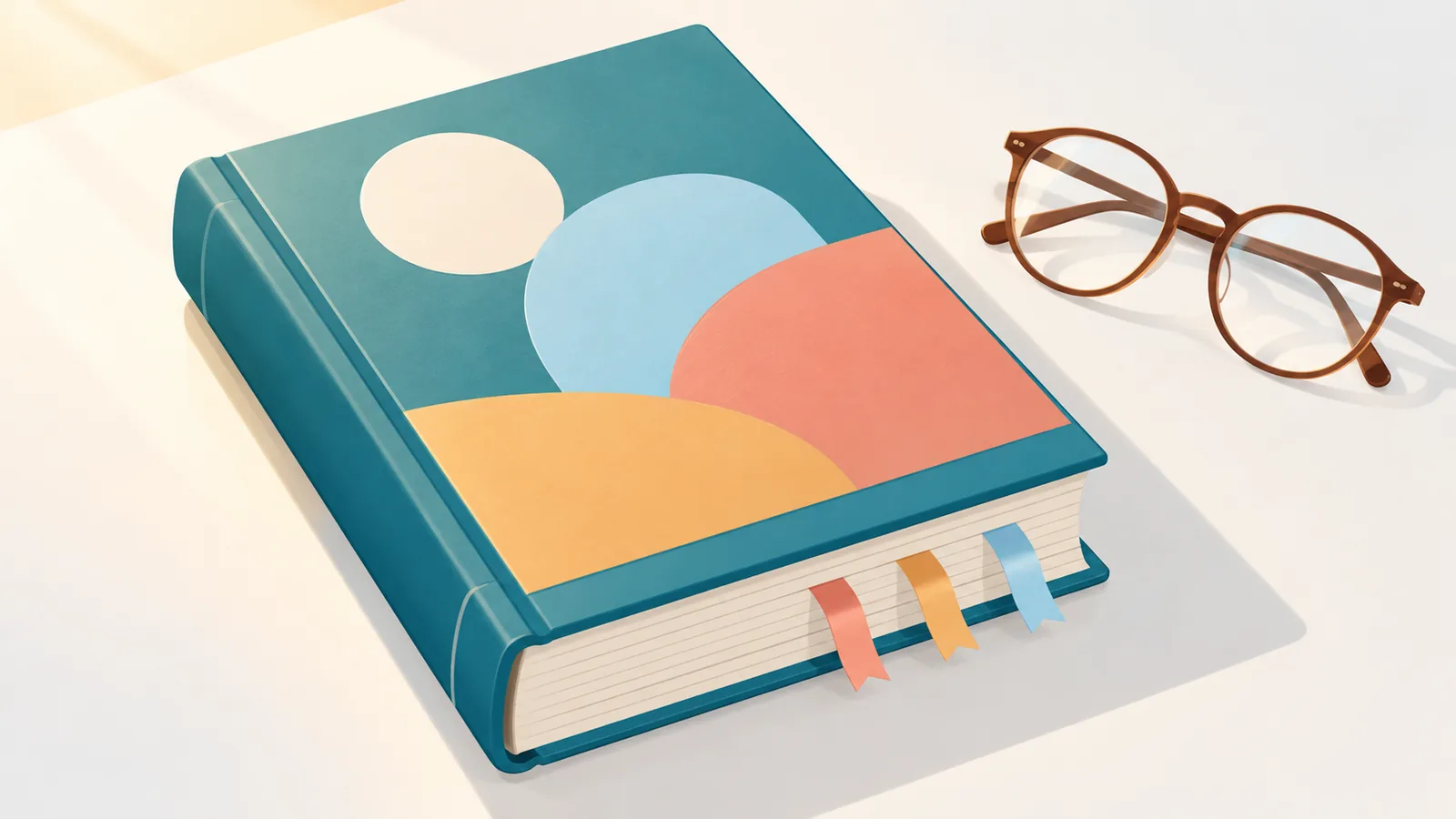 Товста книга-антологія біля окулярів для читання