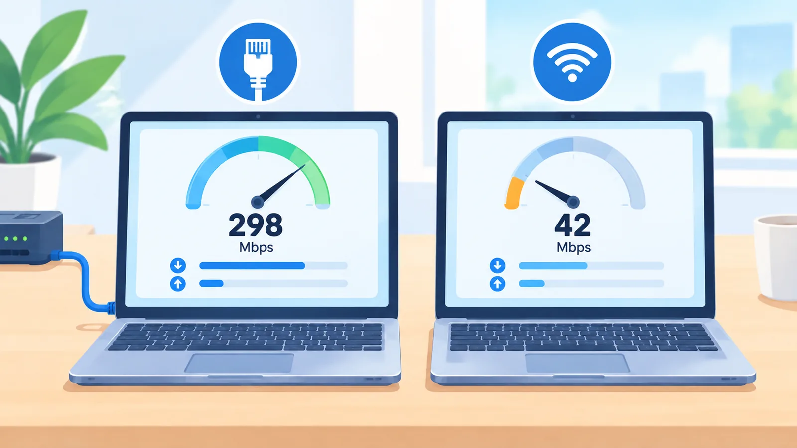 Порівняння швидкості по кабелю та по Wi‑Fi