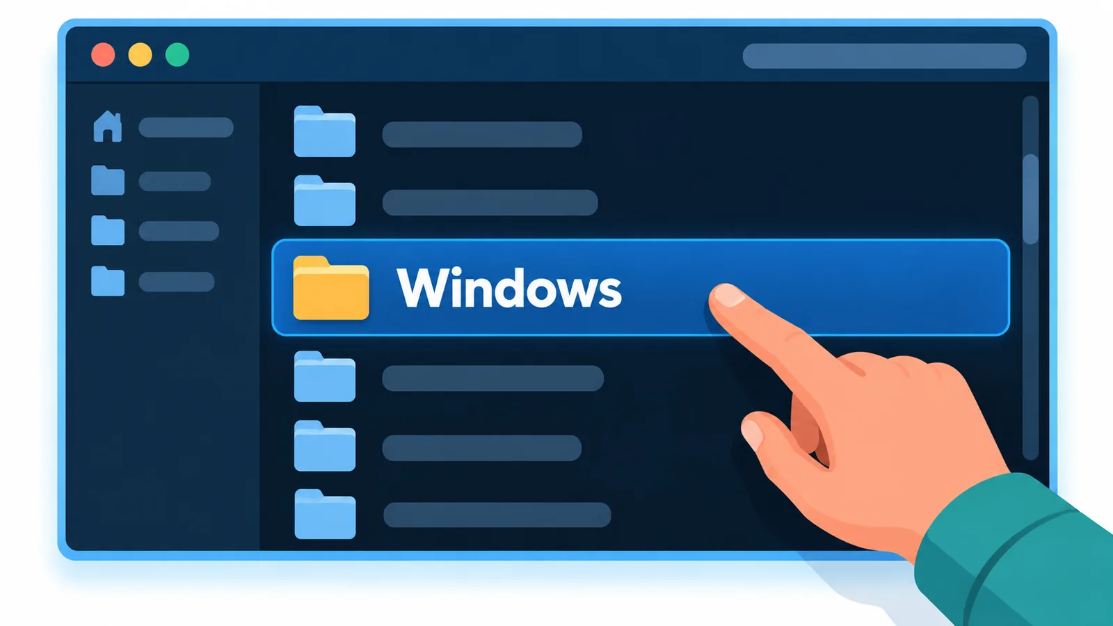 Командний рядок зі списком папок для пошуку диска з Windows