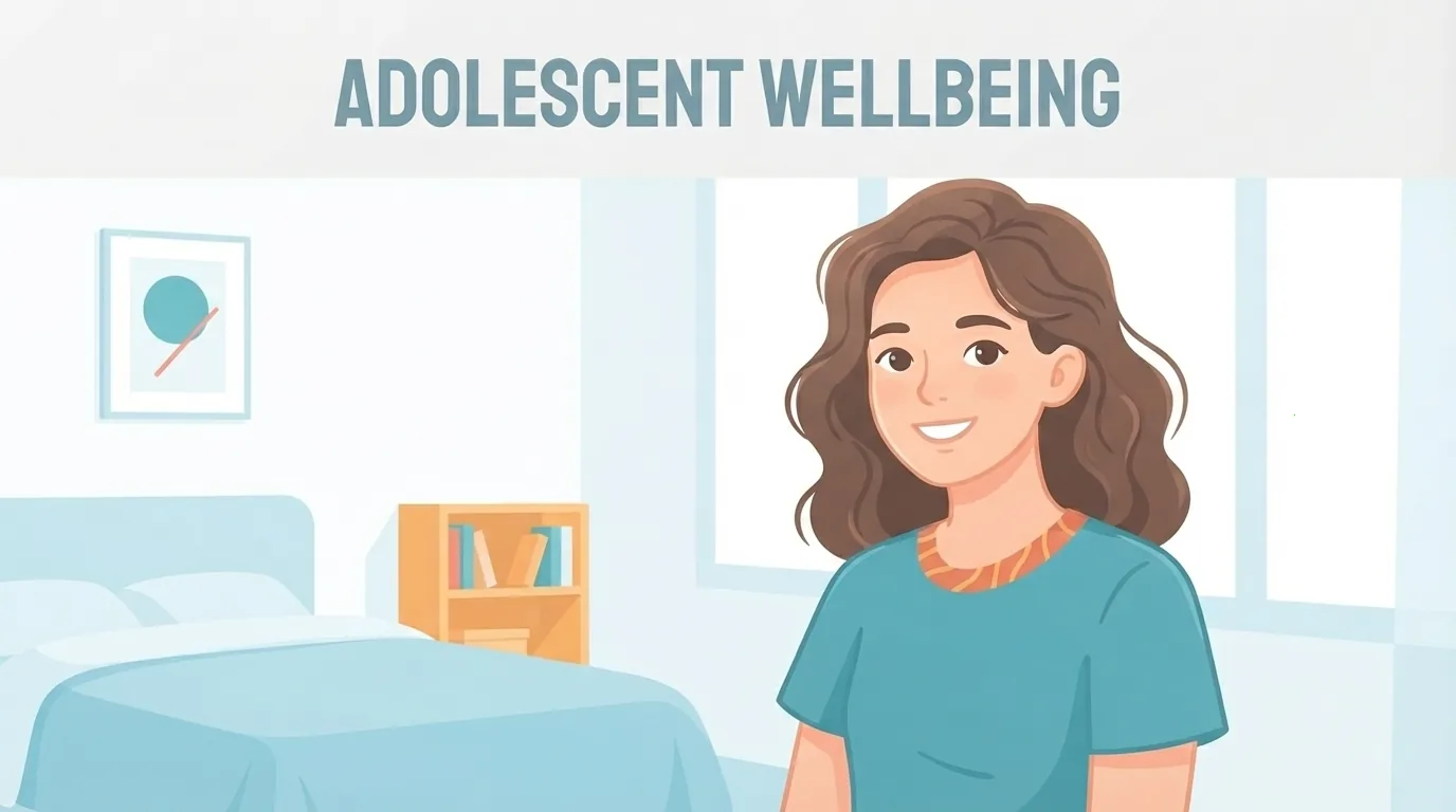 Cô gái tuổi vị thành niên mỉm cười trong căn phòng sáng