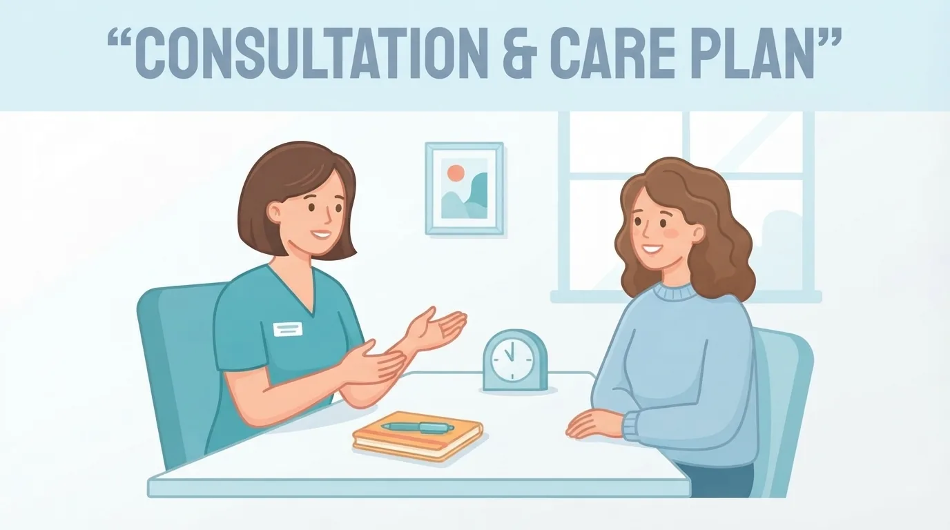 Bác sĩ trò chuyện với bệnh nhân trong phòng tư vấn sáng sủa