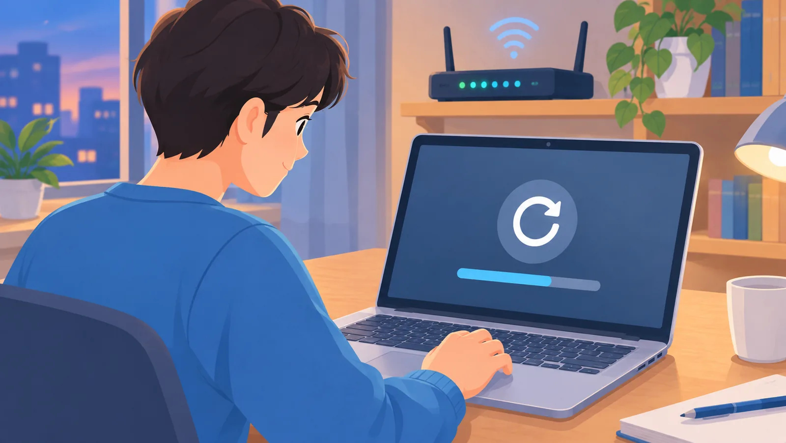 Khởi động lại thiết bị và kiểm tra kết nối mạng