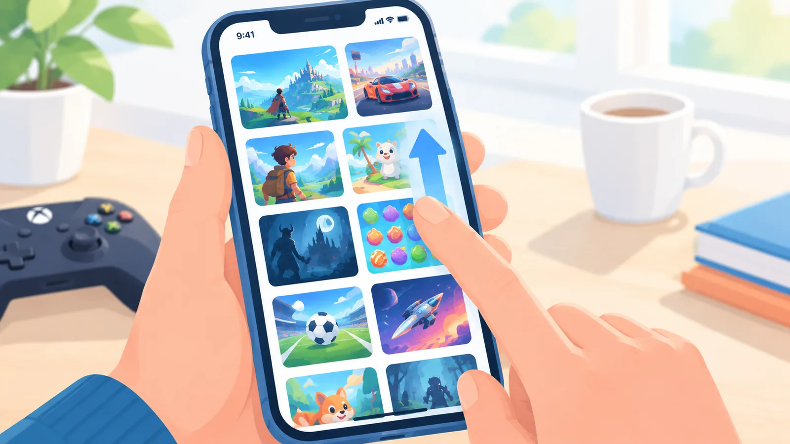 Danh sách game hiển thị trên màn hình iPhone
