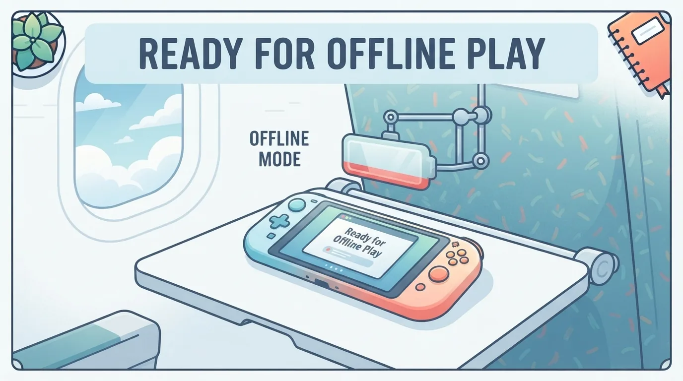 Máy chơi game cầm tay trên bàn máy bay sẵn sàng chơi offline