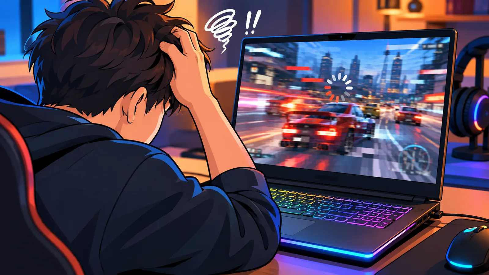 Người chơi bực bội vì laptop gaming bị giật lag khi đang chơi game