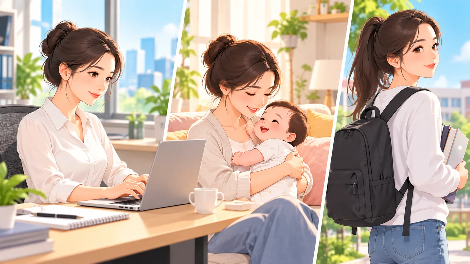 Các tình huống sử dụng đai của dân văn phòng, mẹ bỉm sữa và sinh viên