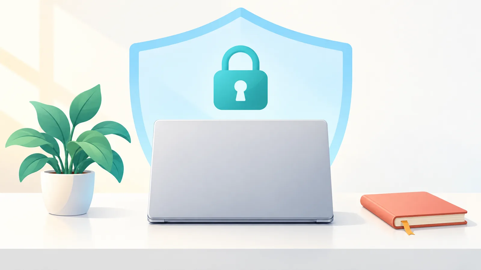 Bàn làm việc gọn gàng với MacBook gợi ý thói quen duyệt web an toàn