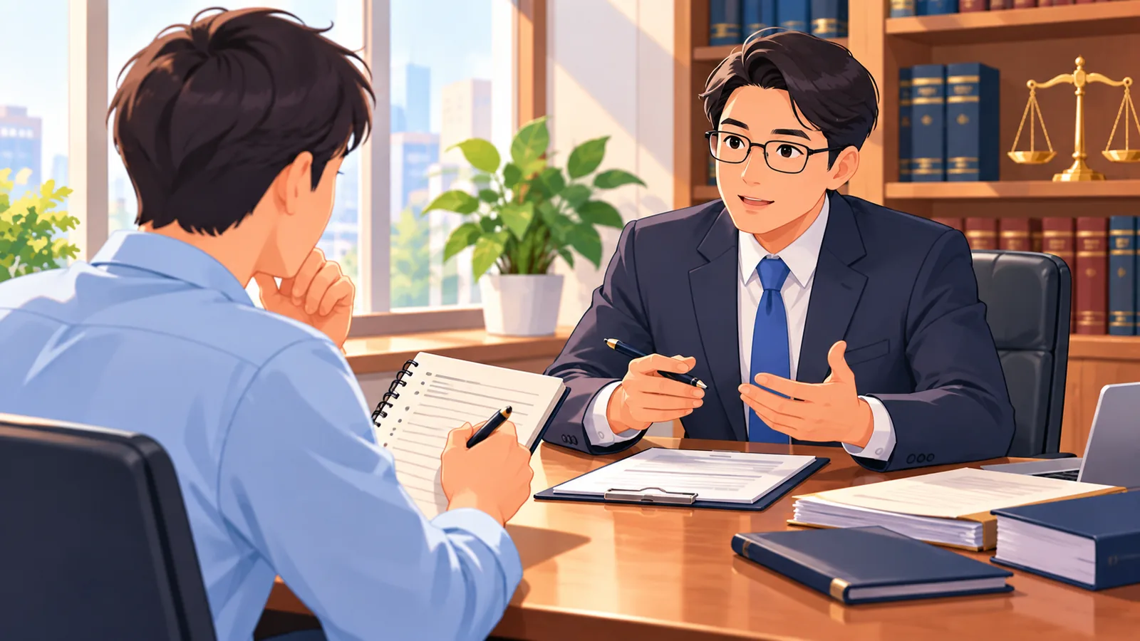 Khách hàng và luật sư trao đổi trong buổi tư vấn đầu tiên
