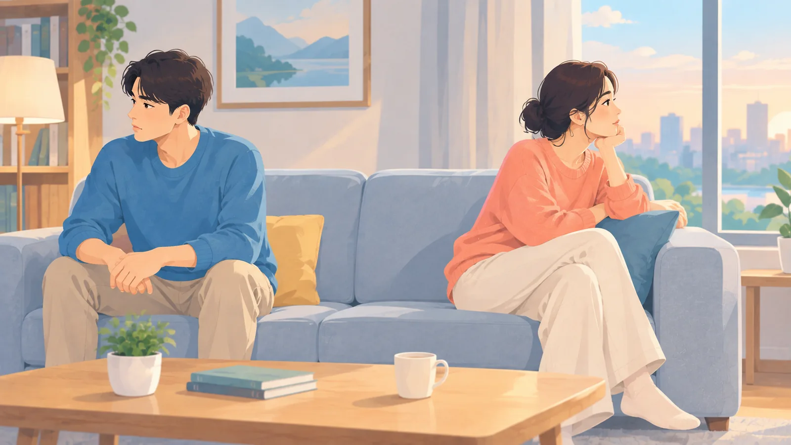 Hai người tạm dừng để bình tĩnh giữa lúc bất đồng