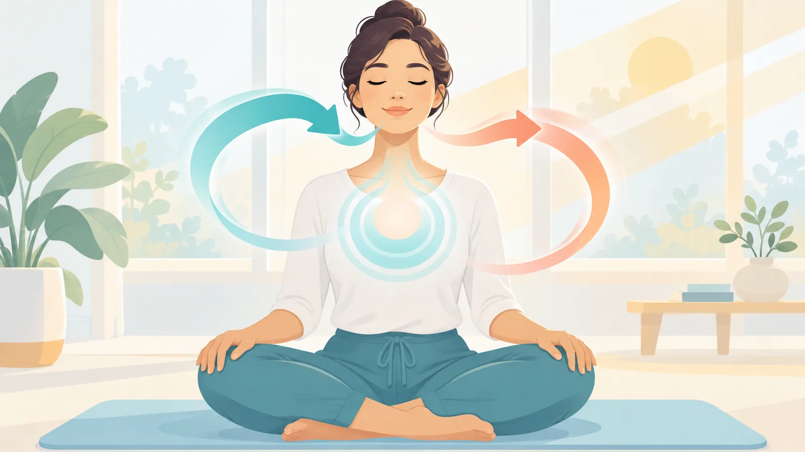 Người thiền nhắm mắt theo dõi hơi thở