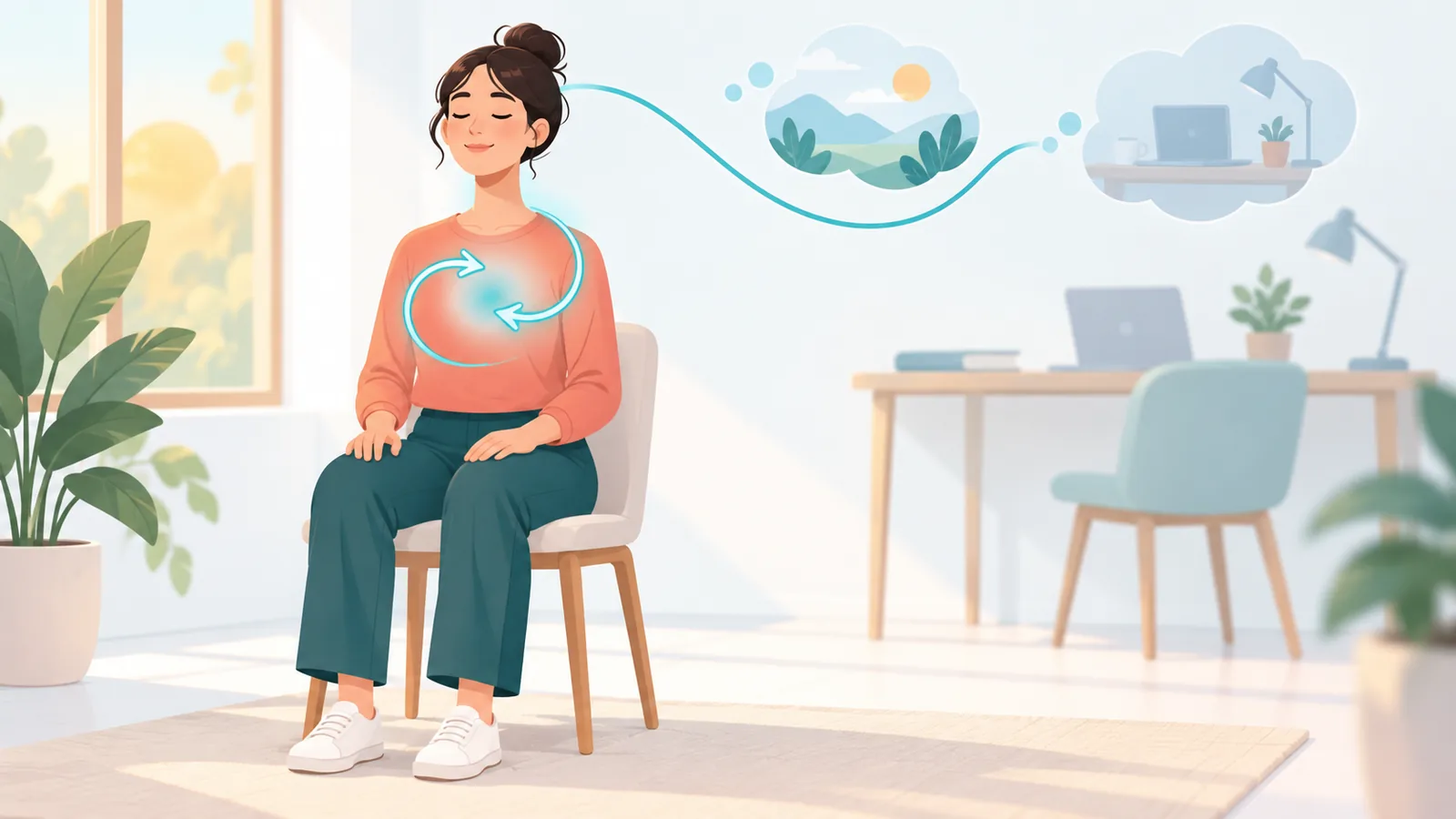 Người ngồi thiền với những suy nghĩ lan man