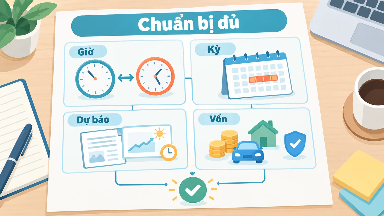 Bốn nhóm cần chuẩn bị: giờ công bố, kỳ thống kê, dự báo có nguồn và tài sản đang nắm giữ.