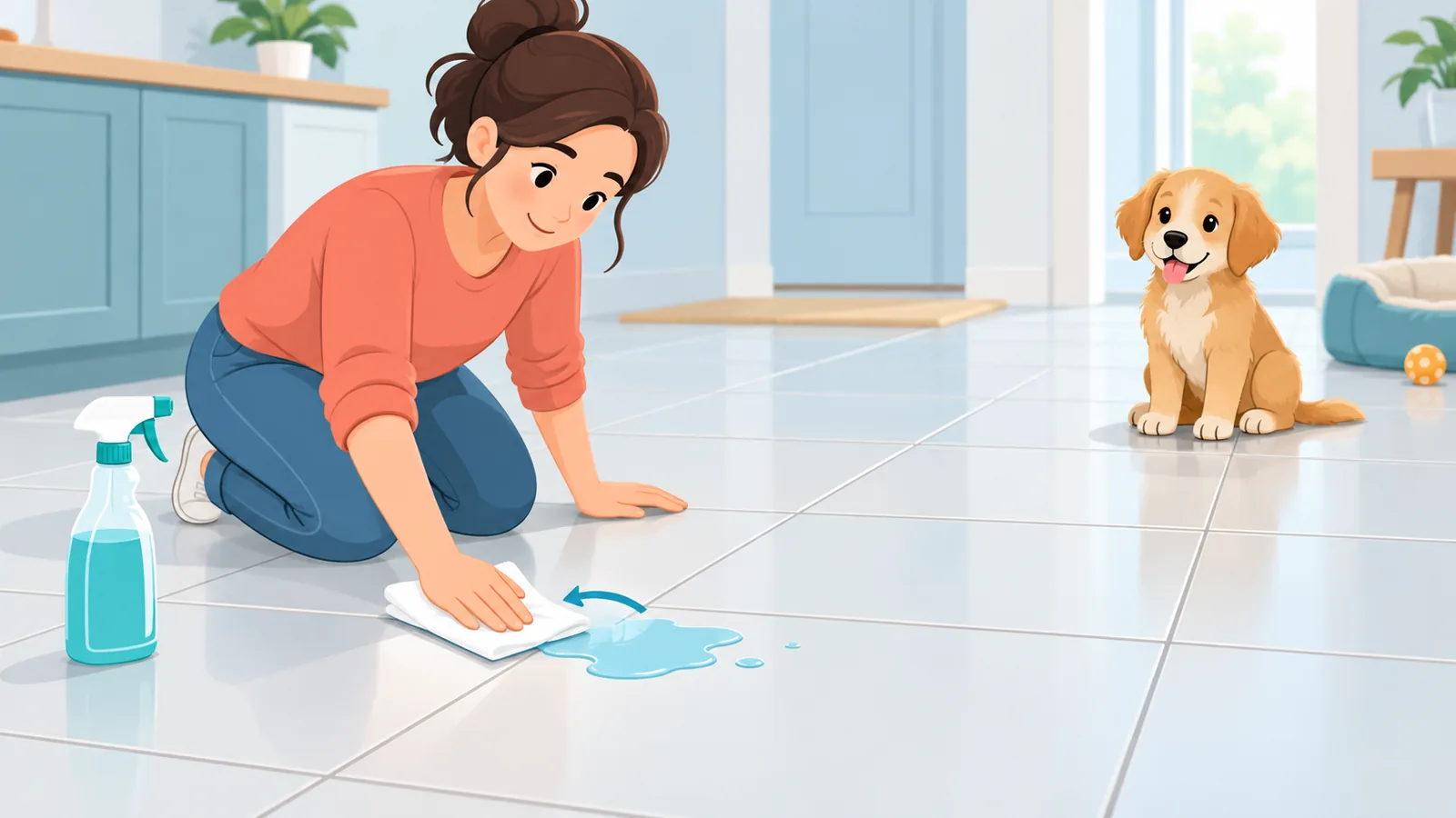 Lau sạch vết bẩn trên sàn bằng chất làm sạch khử mùi