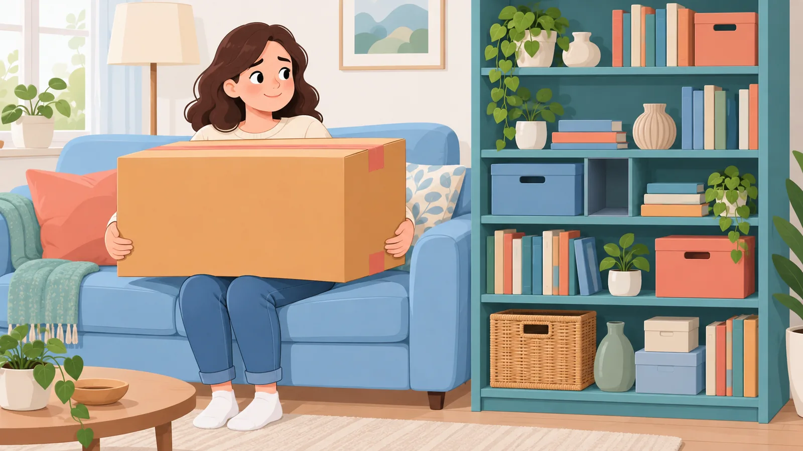 Người phụ nữ phân vân với món quà cồng kềnh