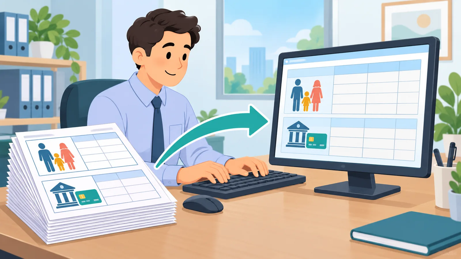 Nhập thông tin gia đình và tài khoản vào hệ thống