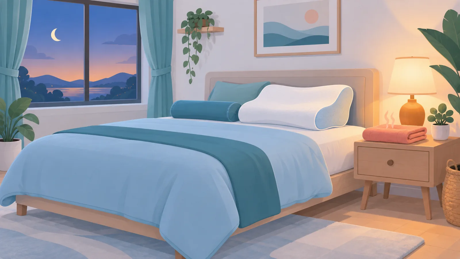 Phòng ngủ yên tĩnh chuẩn bị sẵn cho một đêm ngủ ngon