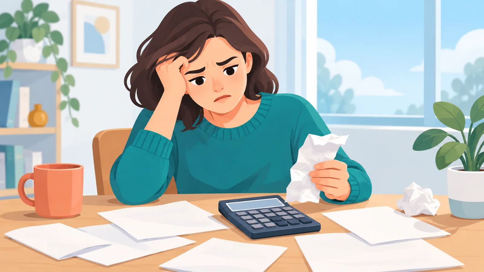 Người bối rối khi kiểm tra chứng từ