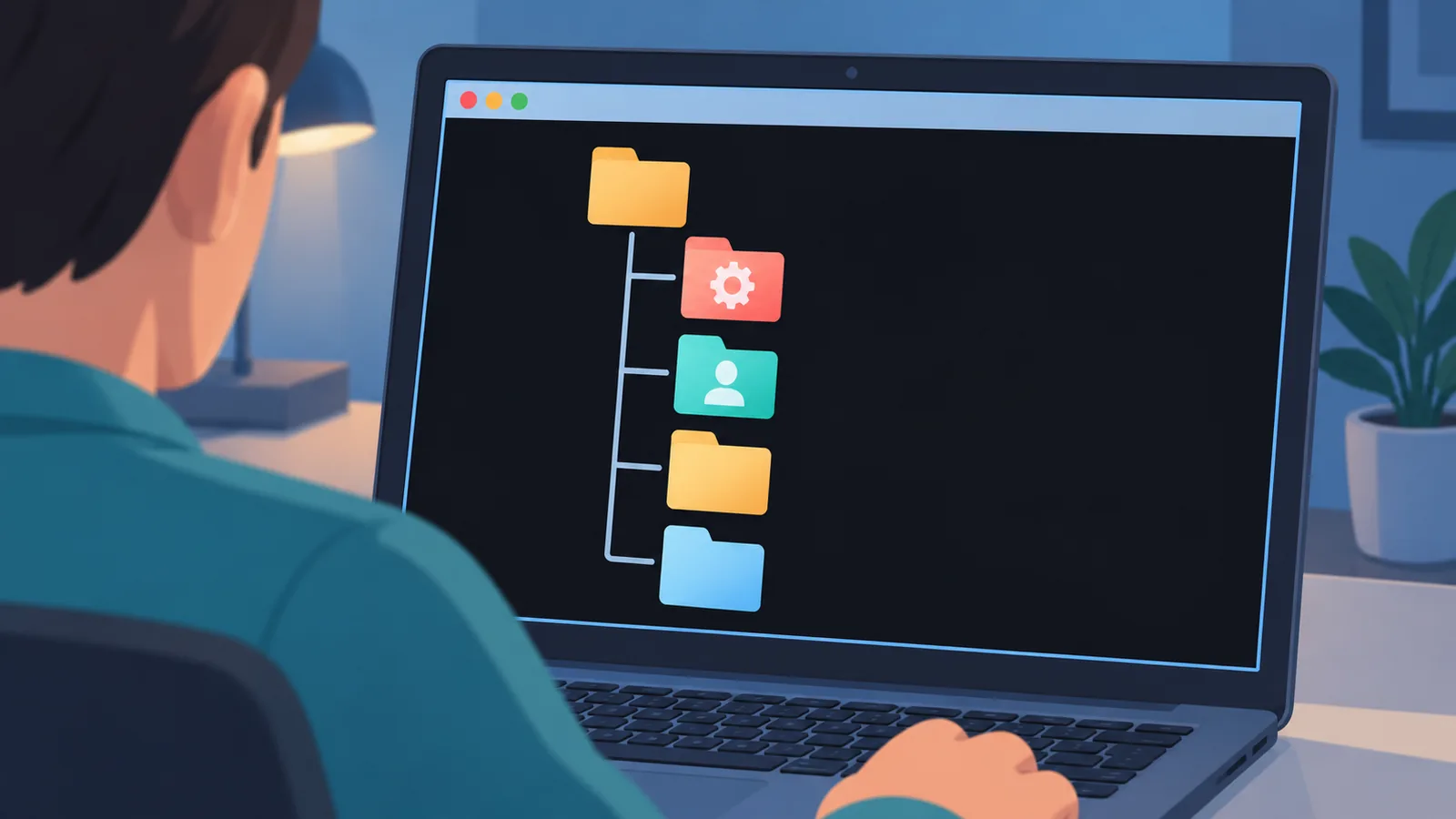 Cửa sổ Command Prompt liệt kê thư mục để xác định ổ Windows